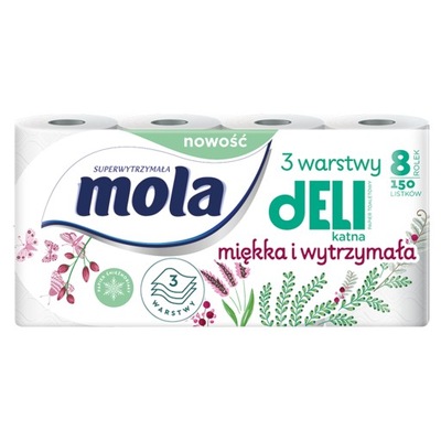Papier toaletowy bezzapachowy Mola Deli 8 szt.
