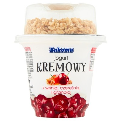 Bakoma Jogurt kremowy z wiśnią czereśnią i granolą