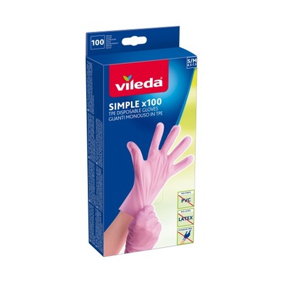 Rękawiczki do sprzątania jednorazowe nitrylowe rozmiar S/M Vileda 100 szt.