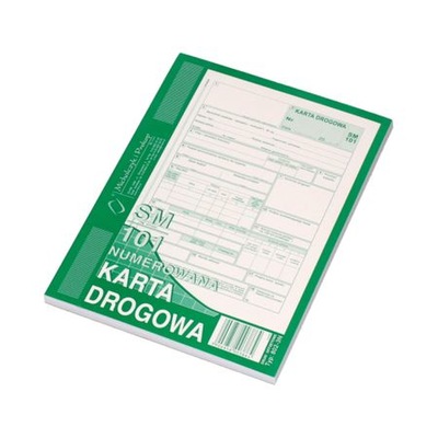 Karta drogowa sam osobowy numerowana SM-101 802-3N