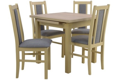 Tradycyjny zestaw stół 80x80/160 cm i 4 krzesła