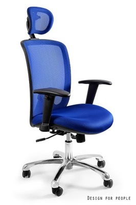 EXPANDER fotel biurowy niebieski siatka Unique