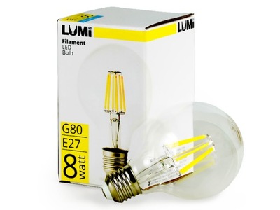 Żarówka Led filament kula 230V E27 G80 8W = 70W