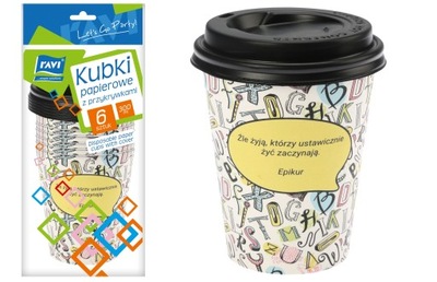 KUBKI PAPIEROWE Z PRZYKRYWKĄ NA KAWĘ HERBATĘ 300ml RAVI
