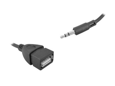 KABEL ADAPTER mini JACK 3,5mm AUX NA USB czarny