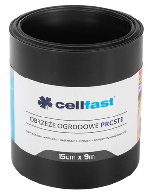 Obrzeże ogrodowe proste 15cm x 9m Cellfast czarne