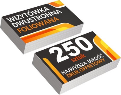 Wizytówki FOLIOWANE 2-STR druk OFFSETOWY 250 sztuk