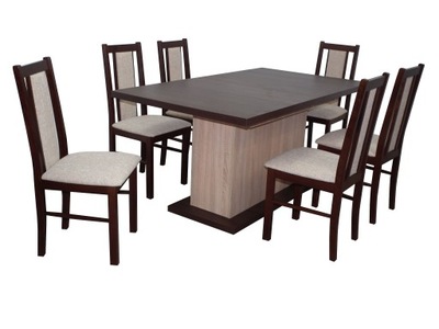 ROZKŁADANY stół WYSPA z 6 krzesłami