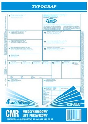 CMR 4-odcinkowy (bloczek) A4 01173 TYPOGRAF