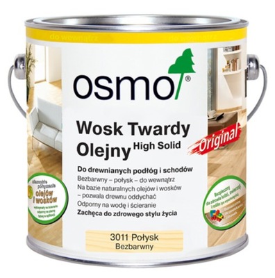 Olej OSMO WOSK TWARDY OLEJNY 3011 połysk 2,5 L