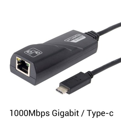 ADAPTER TYPU USB-C Ethernet RJ45 Gigabit 1000 Mbps