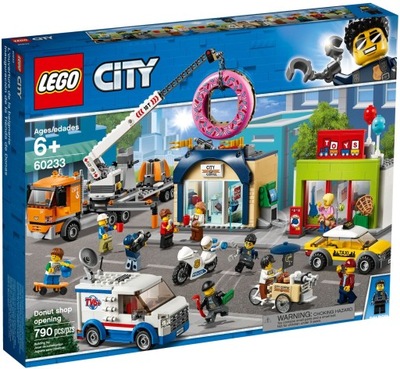 LEGO CITY 60233 MIASTO ULICA SKLEP pączki DŹWIG !
