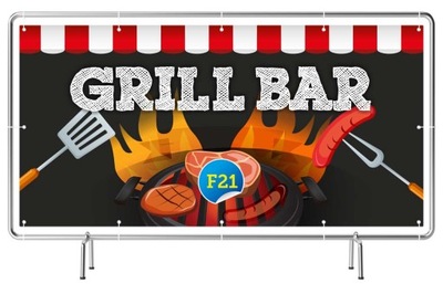 Baner Reklamowy - grill BAR - 2x1m SZYLD REKLAMA