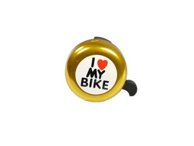 Dzwonek rowerowy I LOVE MY BIKE złoty
