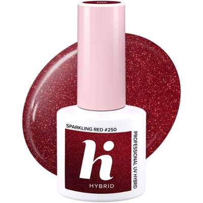 HI HYBRID LAKIER HYBRYDOWY 250 SPARKLING RED 5 ml