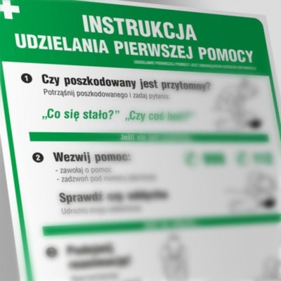 Tablica instrukcja udzielania pierwszej pomocy