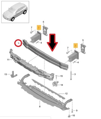 SIJA BUFERIO PRIEKINIO PORSCHE MACAN NAUJA OE 