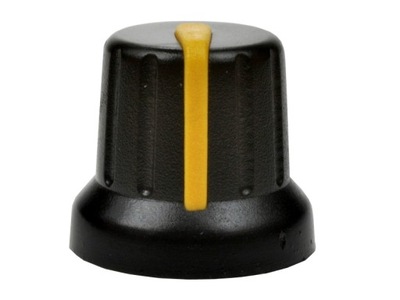 Gałka potencjometr oś 6mm czarno-żółty x2szt