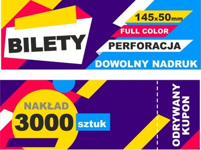 DRUK BILETY kupony IMPREZY Mecze KONCERTY 3000 szt