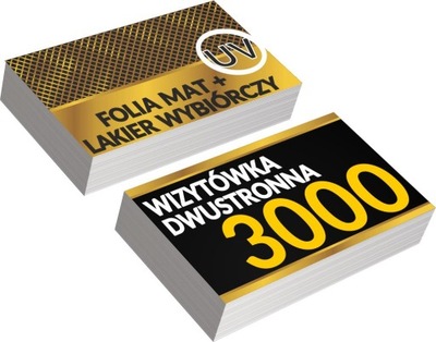 Wizytówki FOLIA MAT + Lakier Wybiórczy UV 3000 szt