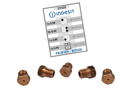 Dysze kuchenki INDESIT 5 szt piekarnik GAZOWY