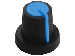Gałka potencjometr oś 6mm czarno-niebieska x5szt