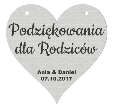 GRAWEROWANE SERCE Podziękowania dla Rodziców XK77