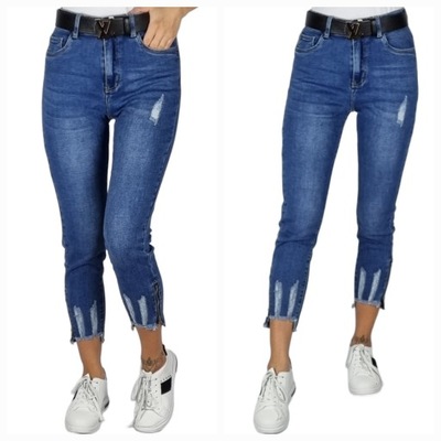 SPODNIE JEANSOWE Z DZIURAMI PLUS SIZE ROZMIAR 42