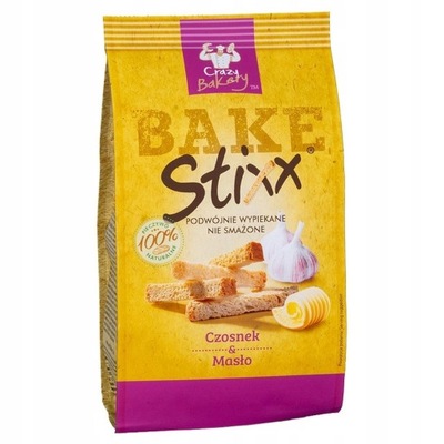 BAKE STIXX chrupki paluszki chlebowe CZOSNEK MASŁO