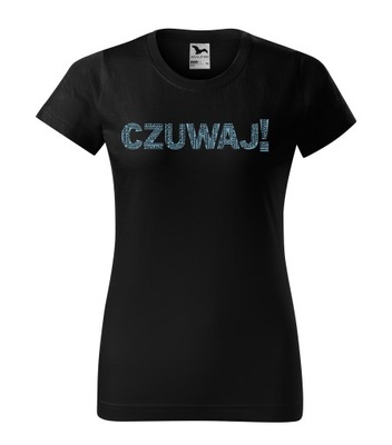 KOSZULKA T-SHIRT CZARNA HARCERSKA Z NAPISEM CZUWAJ XL