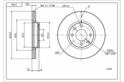 Hart тормозные диски тормозные 2szt. перед clio 1.8i 16v 91- покрашенные фото №1