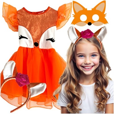 STRÓJ LISA PRZEBRANIE LISICA SUKIENKA OPASKA LISEK STRÓJ KARNAWAŁ 92 / 104