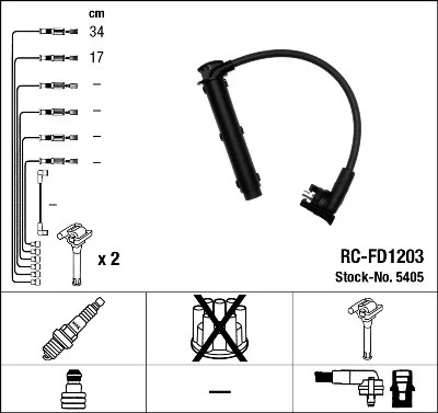 ПАТРУБОК ЗАЖИГАНИЯ / ТРАБЛЕР RC-FD1203 FORD ESCORT NGK 5405