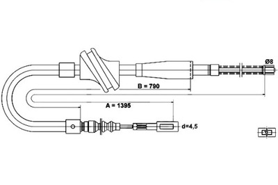 CABLE FRENOS DE MANO AUDI 100 1.8-2.4D 08.82-07.  