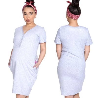 Mitex Mama Dress koszula ciążowa szara XXL
