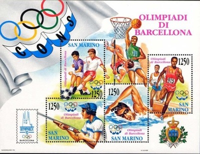 San Marino 1992 Znaczki Blok 15 ** sport igrzyska olimpijskie Olimpiada