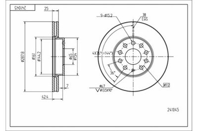 HART DISCOS DE FRENADO 2SZT. PARTE DELANTERA AUDIA3 2.0 16V 03- MALOWANE  