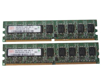 Pamięć DDR2 4GB 800MHz PC6400E Hynix 2x 2GB Dual