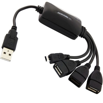 HUB USB 2.0 3 PORTY USB i 1 PORT microUSB