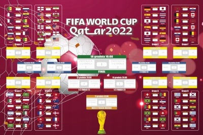 Plakat FIFA World Cup Qatar 2022 Tabela Terminarz