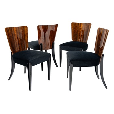CZTERY KRZESŁA JINDRICH HALABALA H214 ART DECO / MODERNIZM LATA 50 KRZESEŁ