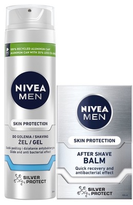 Żel do golenia i balsam po goleniu NIVEA MEN Silver Protect