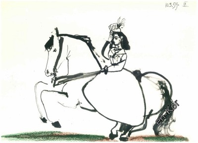 Grafika P. Picasso - Jacqueline #9 - Toros y Toreros - 1961 r.!