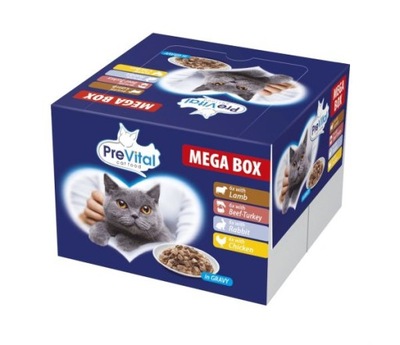 Karma dla kota mokra PreVital Mega Box 100g x 24