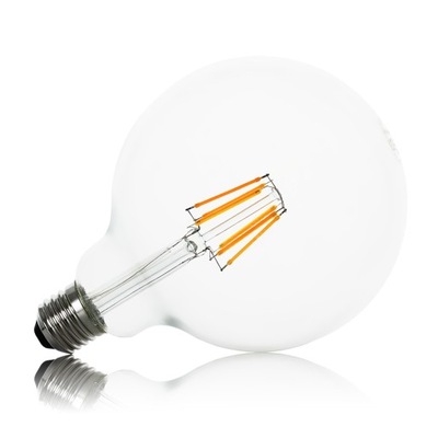 Żarówka LED E27 Filament Ozdobna 8W Edison G125 BAŃKA DUŻA ciepła