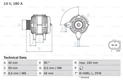 ALTERNADOR 12V 0 986 045 340 BOS  