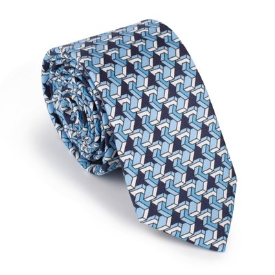 WITTCHEN męski krawat niebiesko-biały