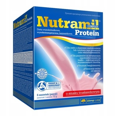 Olimp Nutramil Complex Protein truskawka 6sasz +1