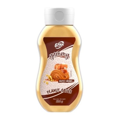 6PAK Yummy Peanut Sauce Masło Orzechowe Słony Karmel 520g