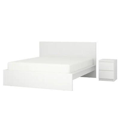 IKEA MALM Meble do sypialni kpl 2szt biały 180x200